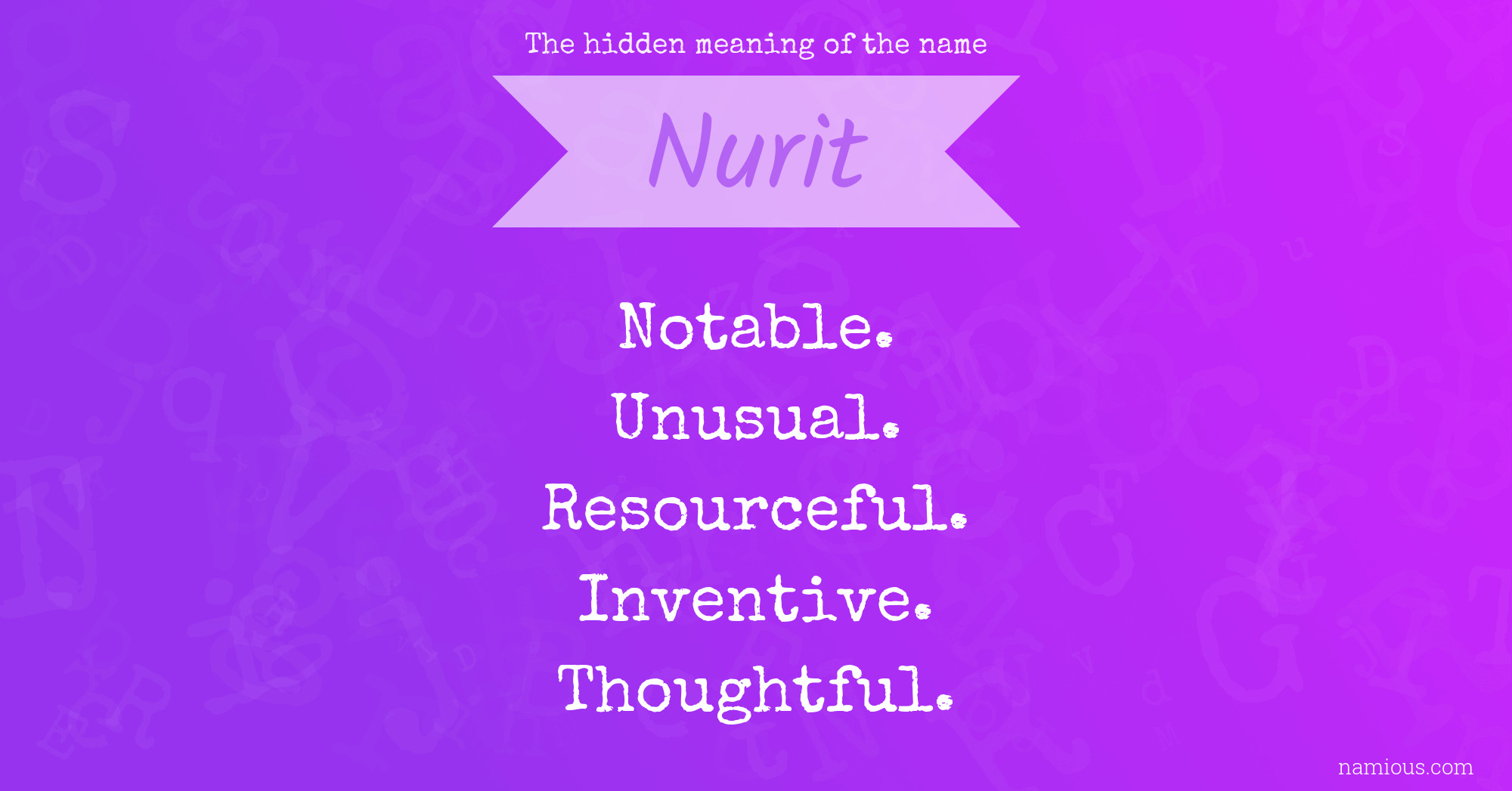 The hidden meaning of the name Nurit