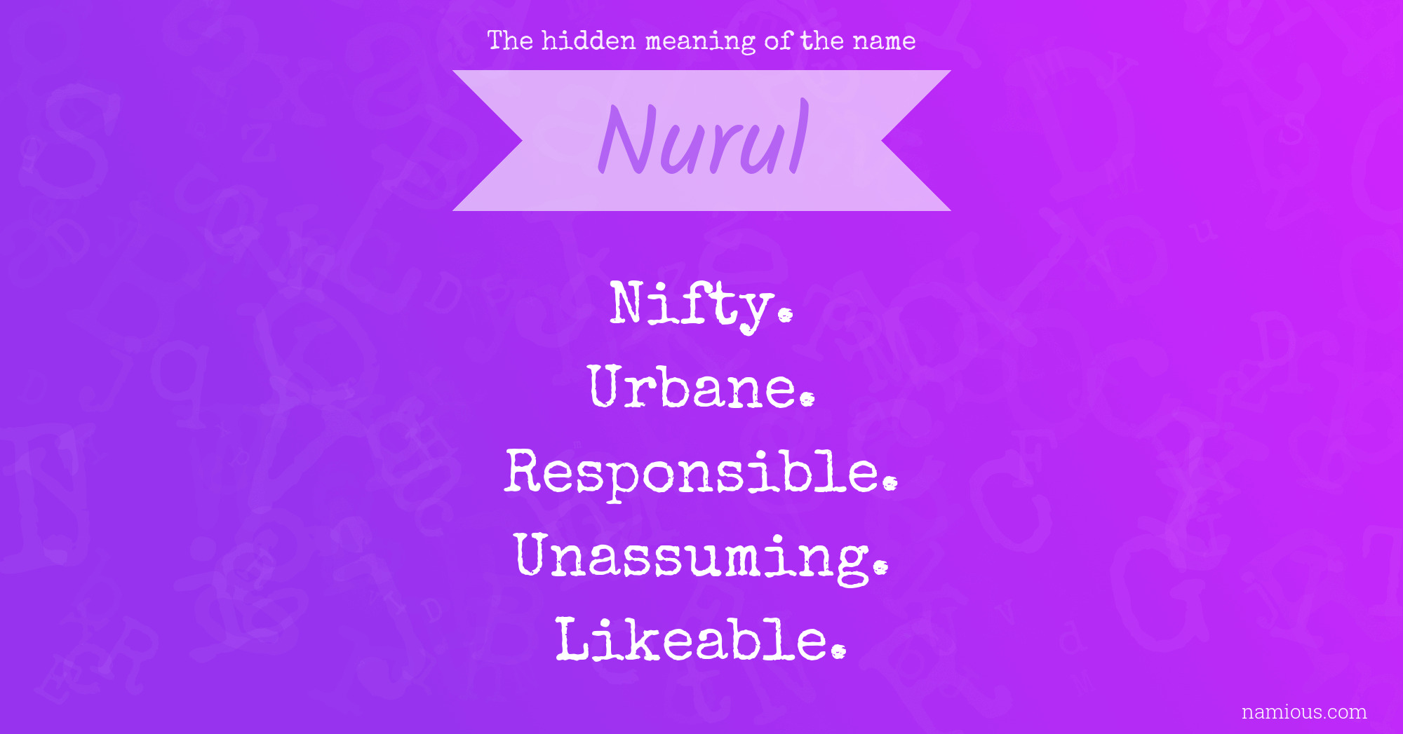 The hidden meaning of the name Nurul