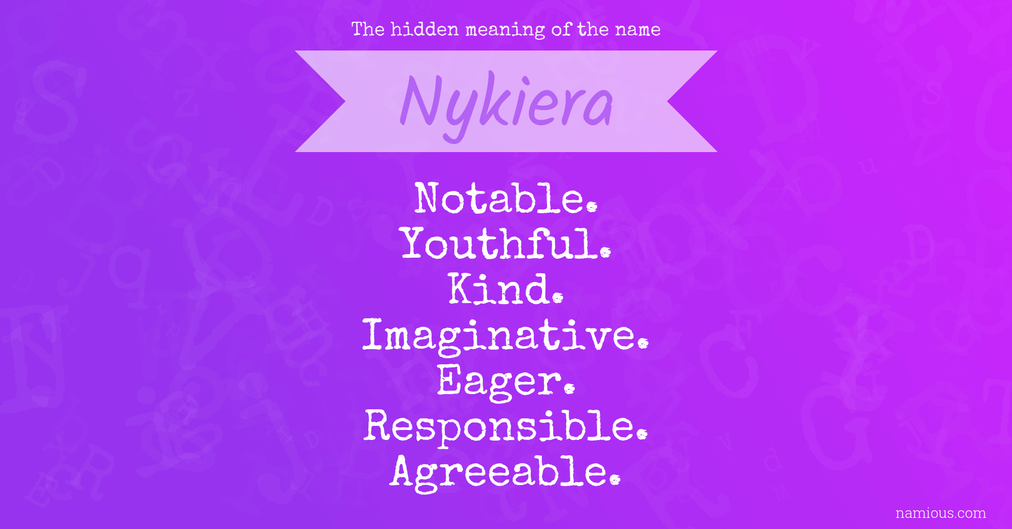 The hidden meaning of the name Nykiera