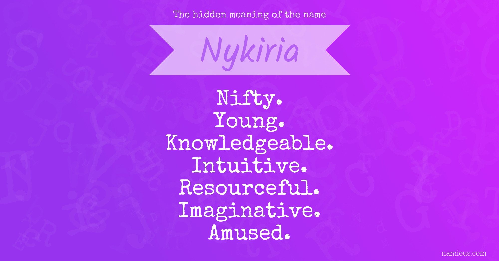 The hidden meaning of the name Nykiria