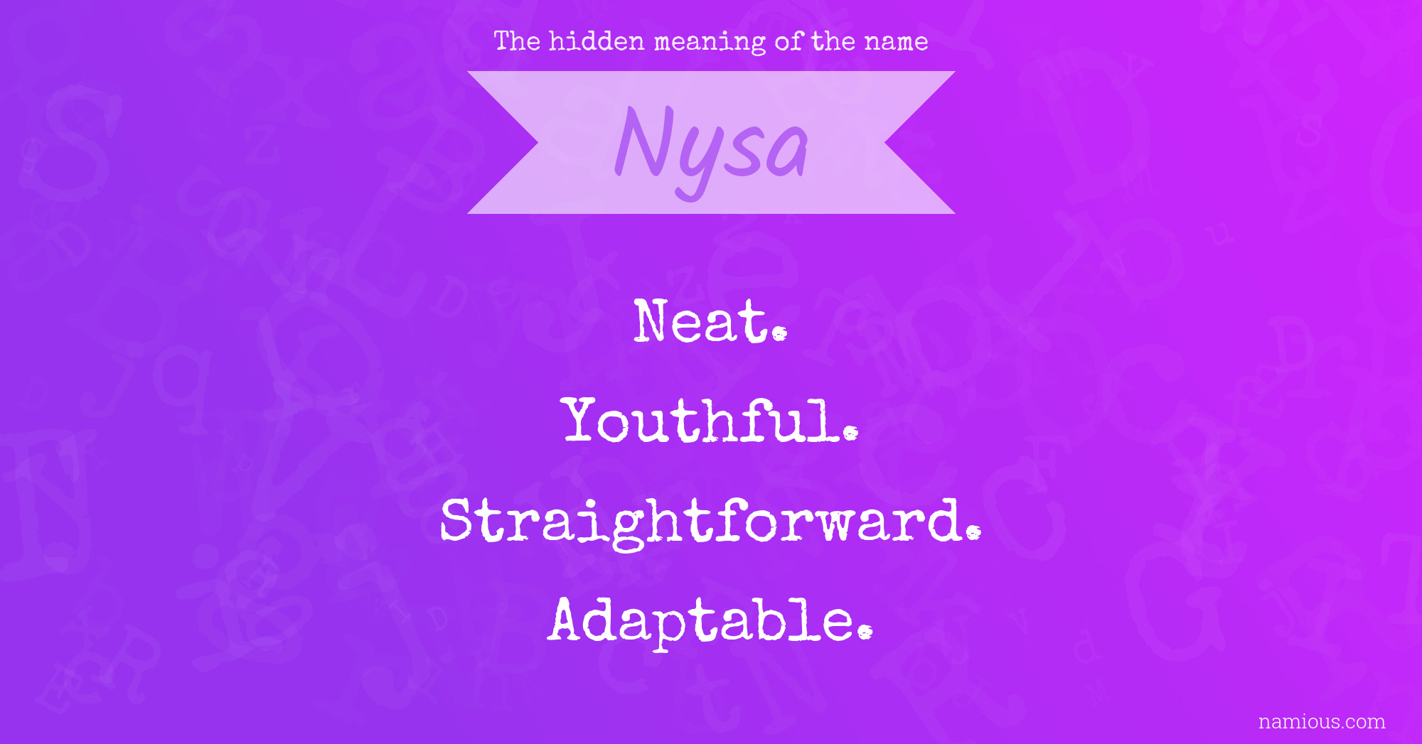 The hidden meaning of the name Nysa