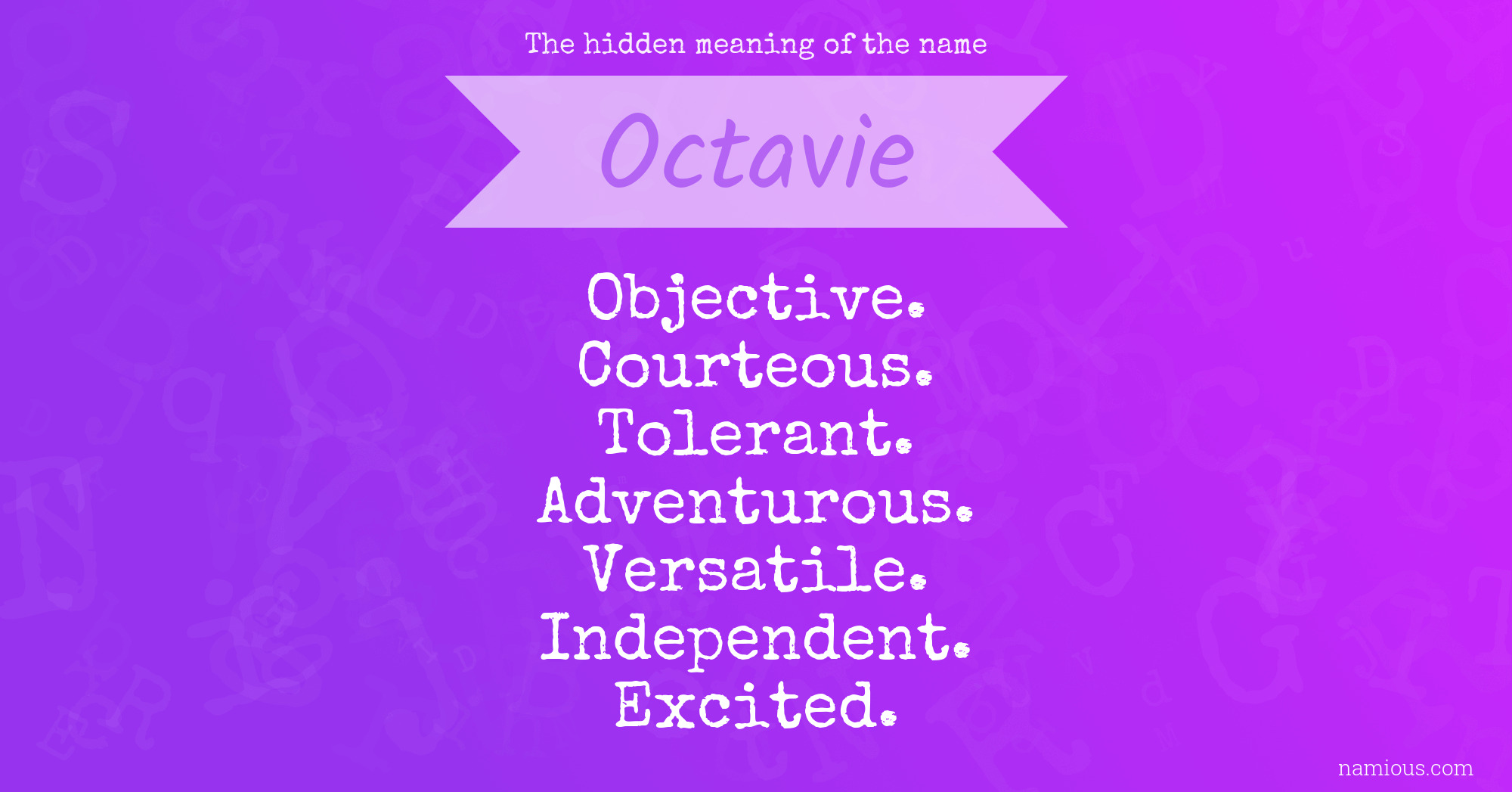 The hidden meaning of the name Octavie