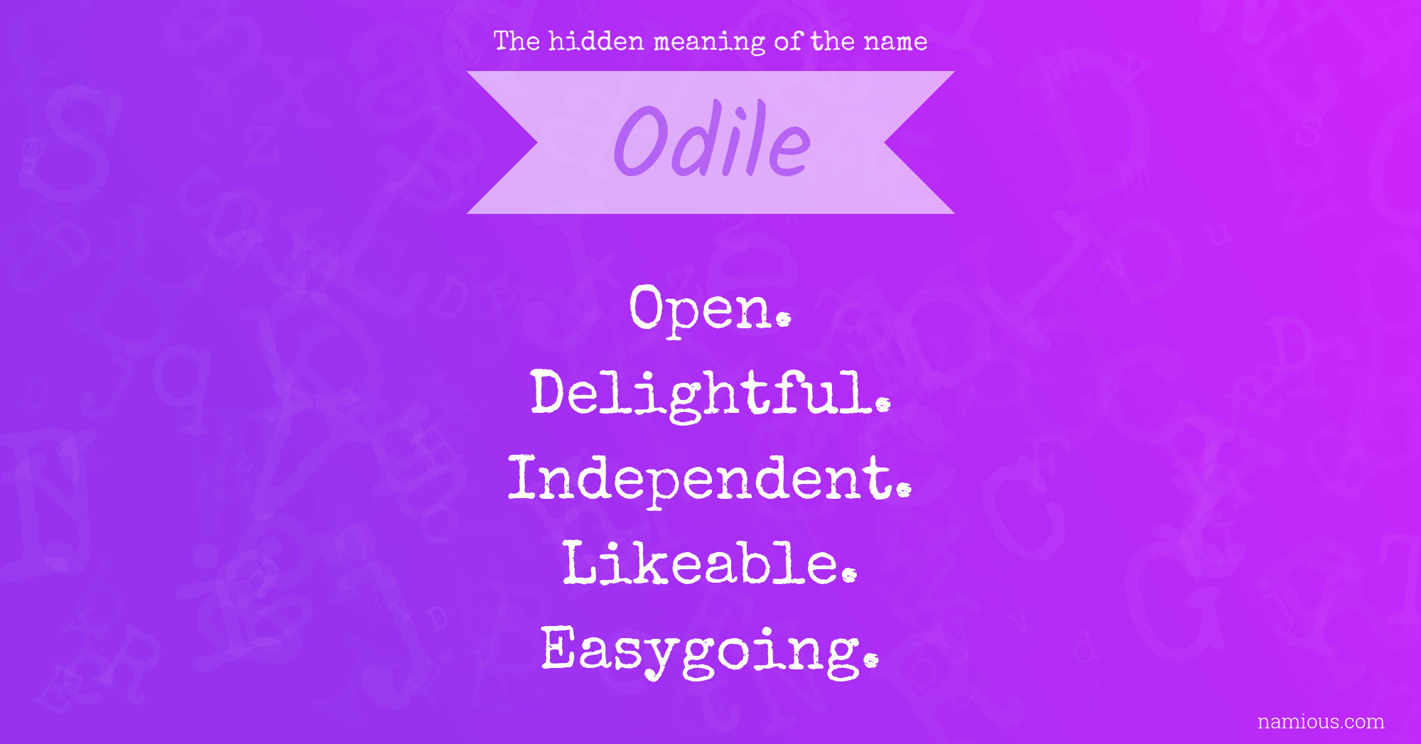 The hidden meaning of the name Odile