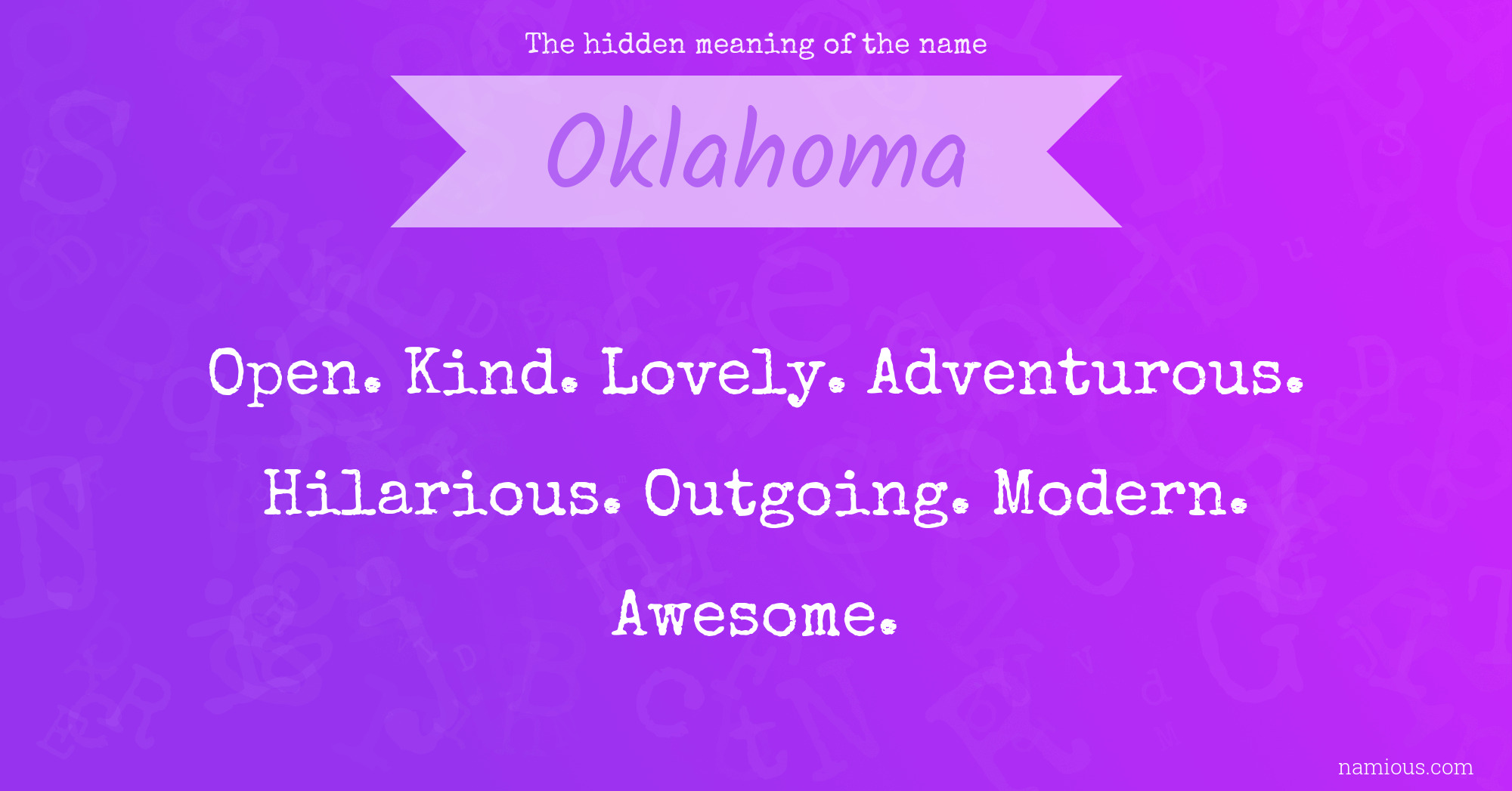 The hidden meaning of the name Oklahoma