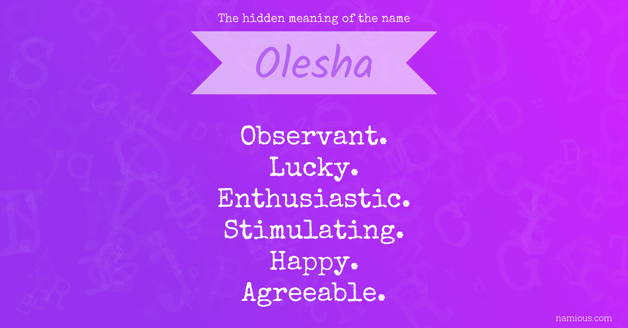 The hidden meaning of the name Olesha