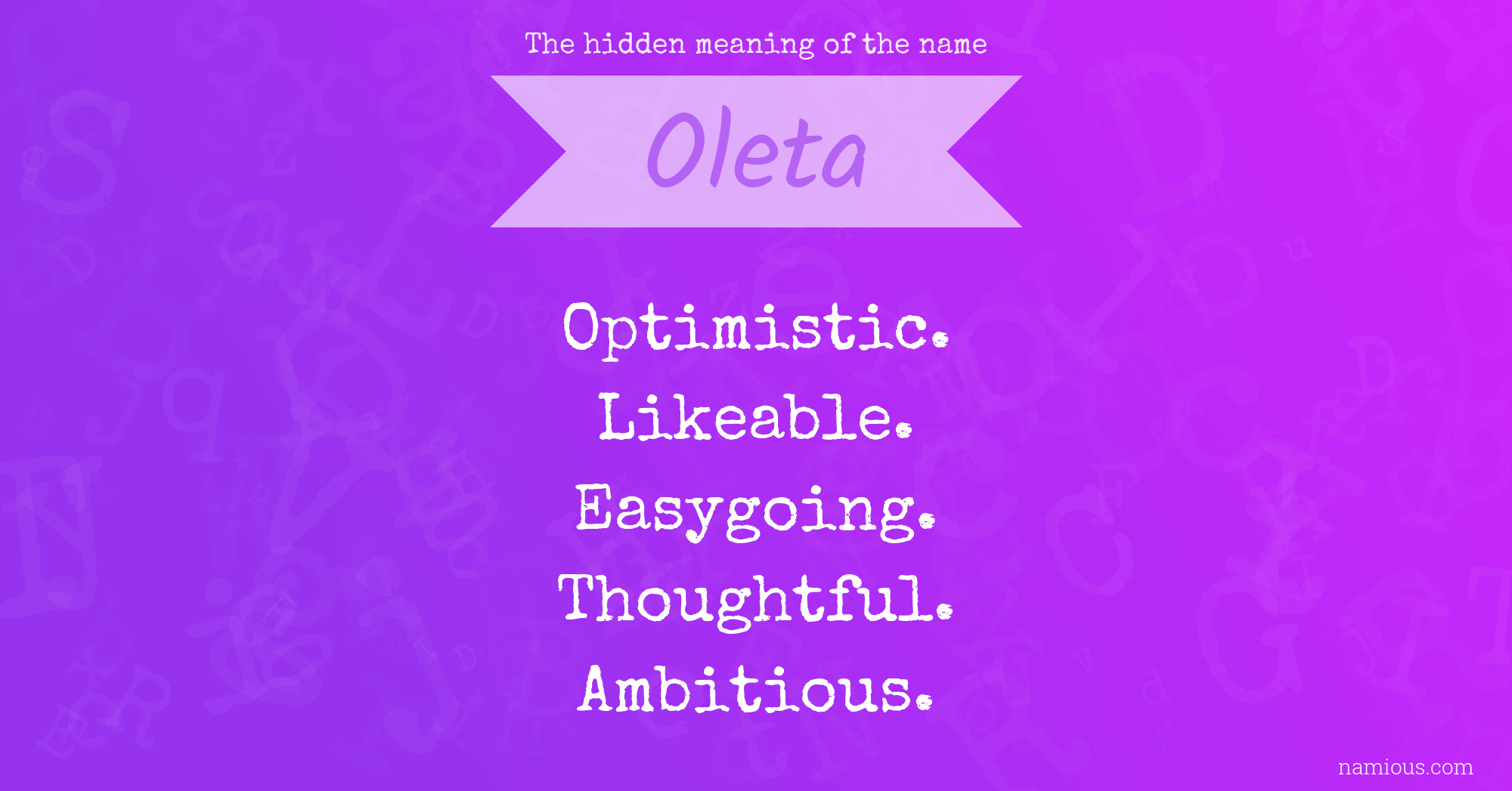 The hidden meaning of the name Oleta