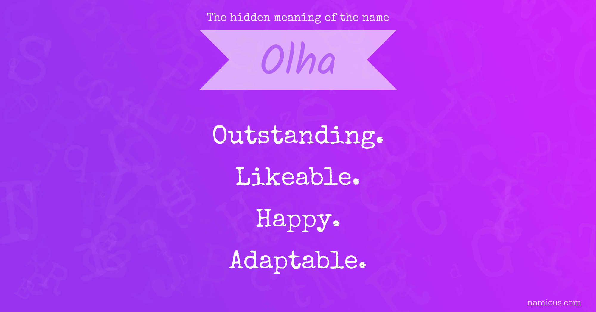 The hidden meaning of the name Olha