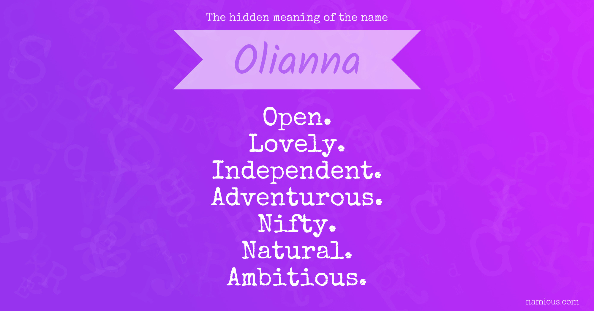 The hidden meaning of the name Olianna