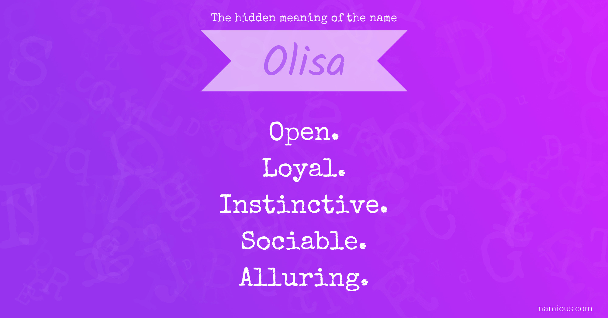 The hidden meaning of the name Olisa