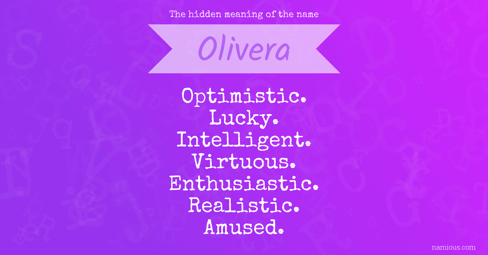 The hidden meaning of the name Olivera