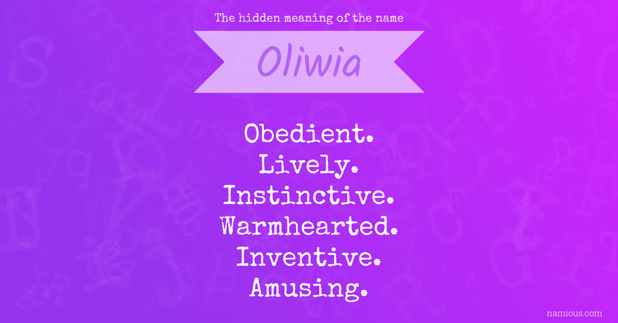 The hidden meaning of the name Oliwia