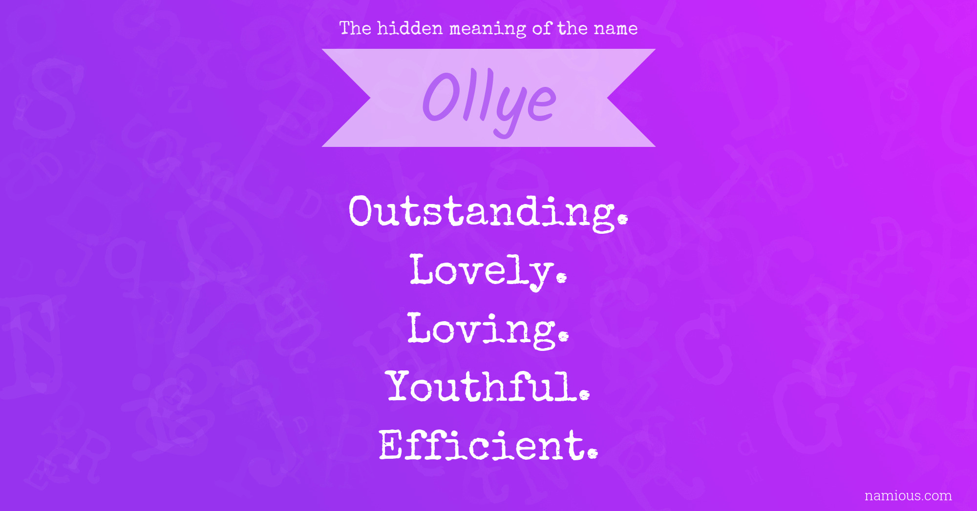 The hidden meaning of the name Ollye