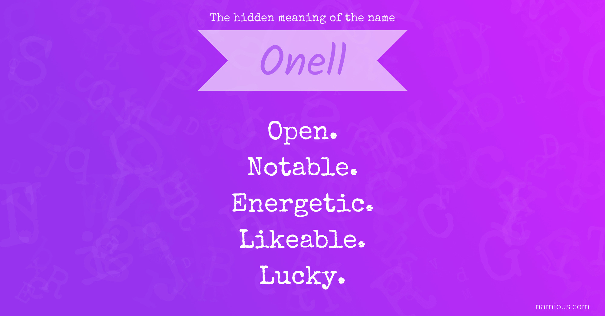 The hidden meaning of the name Onell