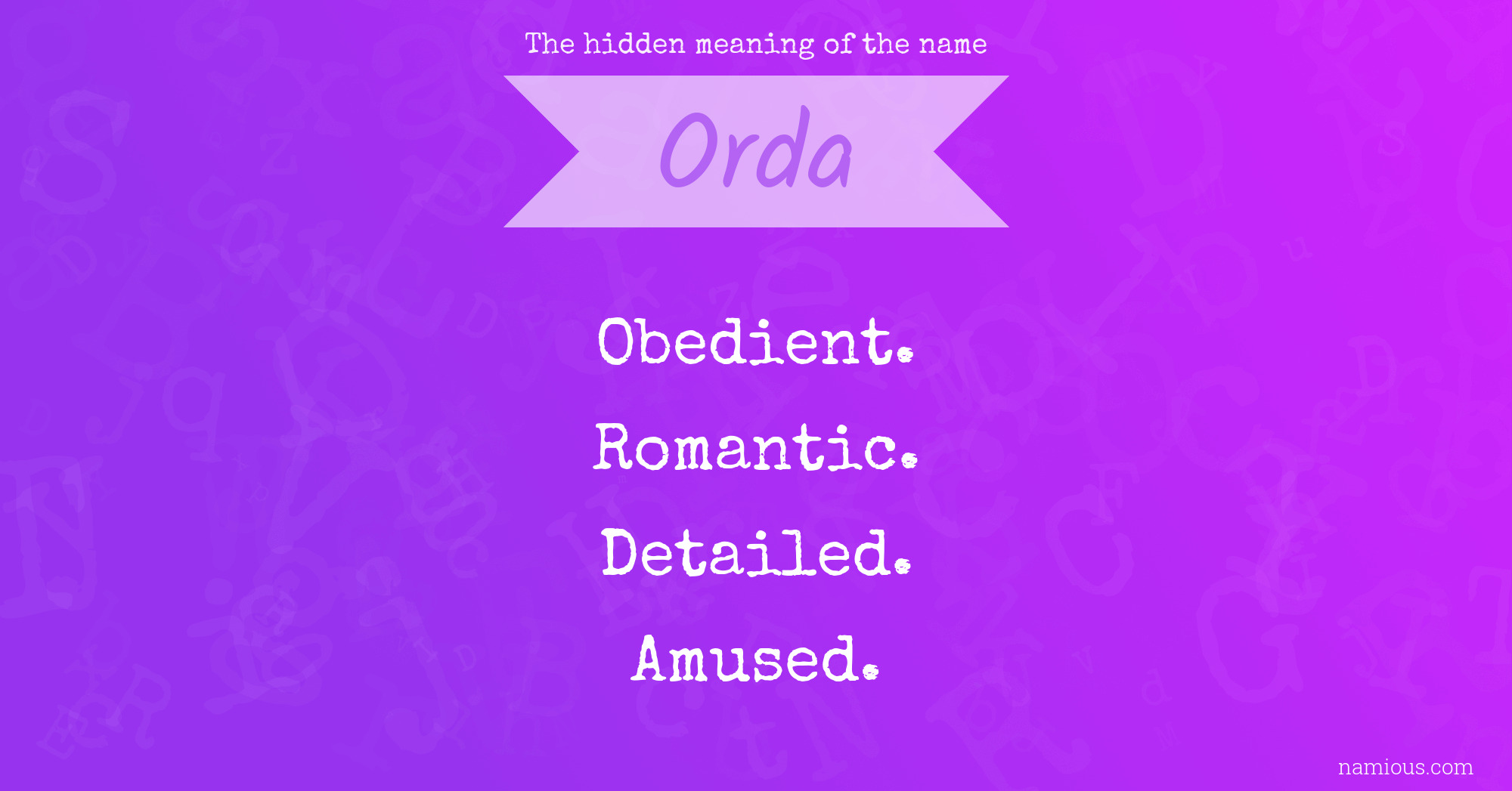 The hidden meaning of the name Orda