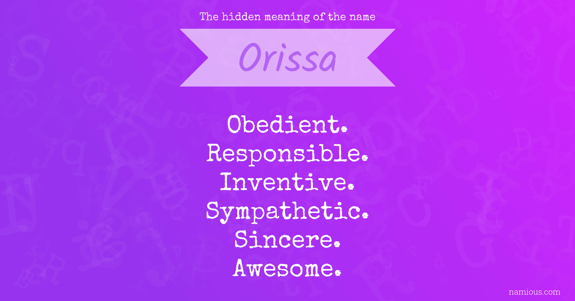 The hidden meaning of the name Orissa