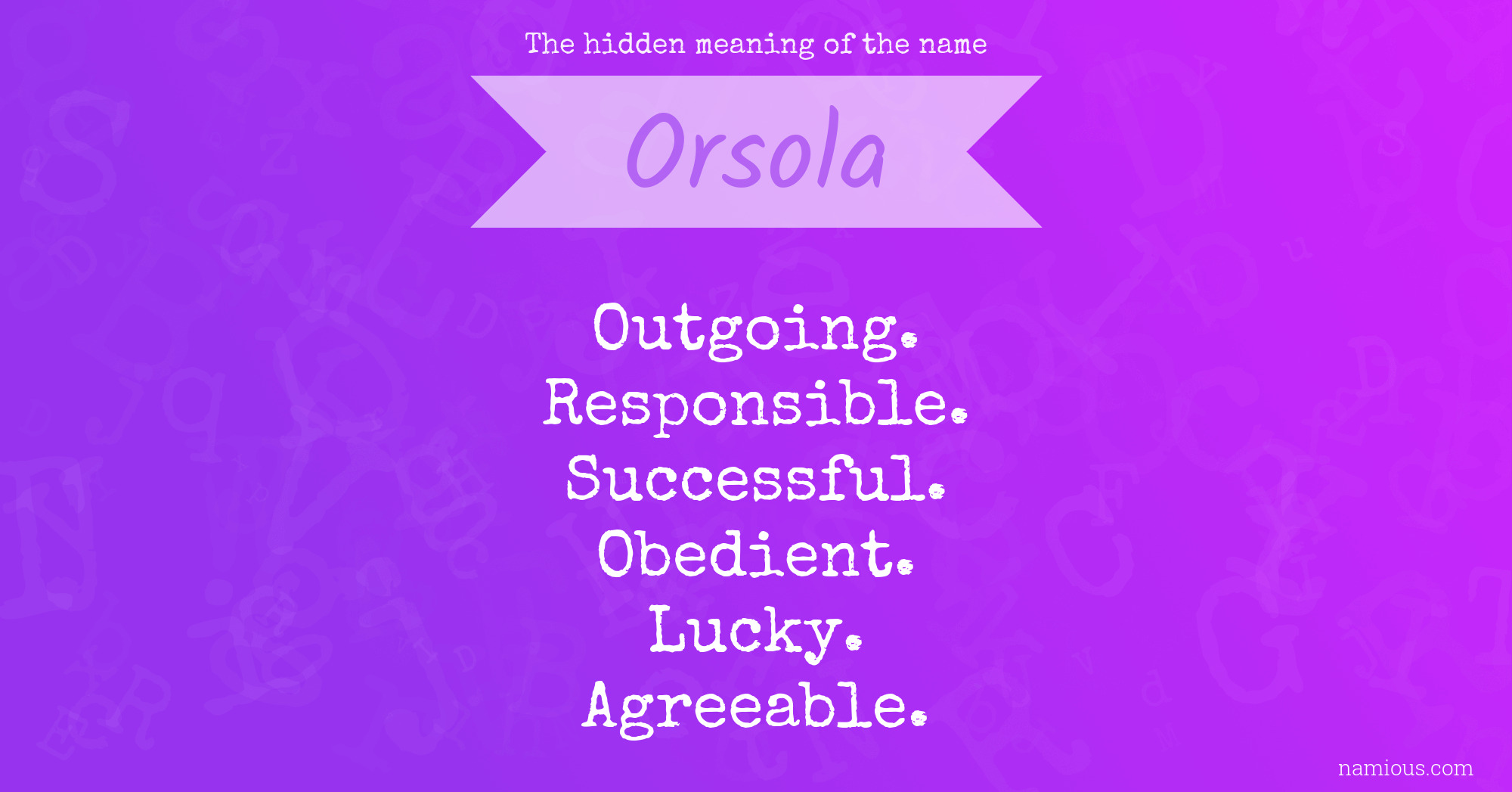 The hidden meaning of the name Orsola