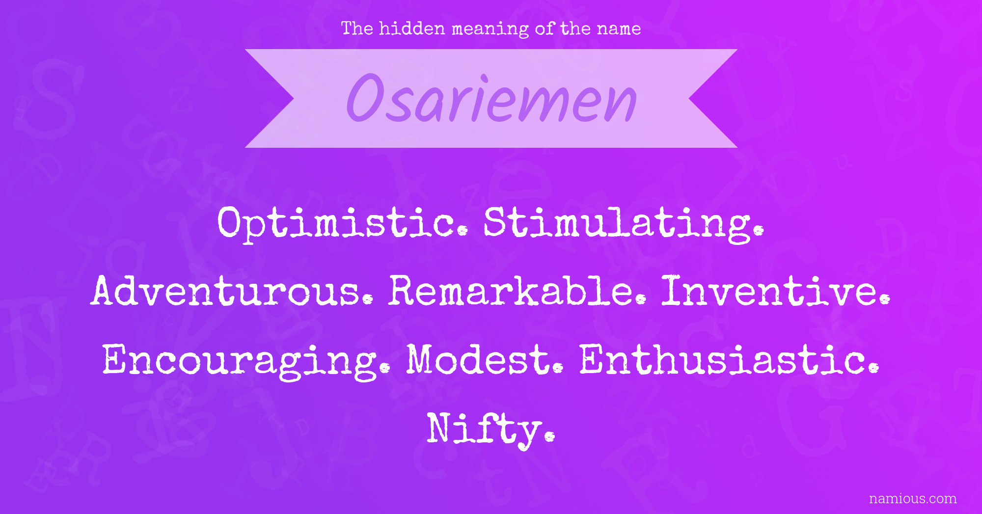 The hidden meaning of the name Osariemen