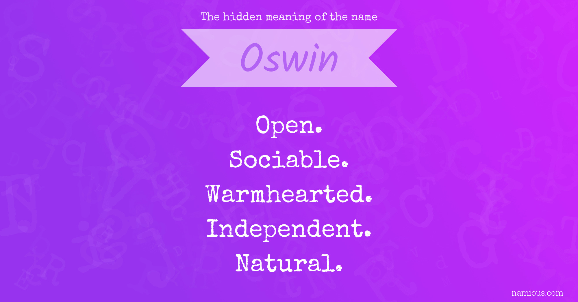 The hidden meaning of the name Oswin