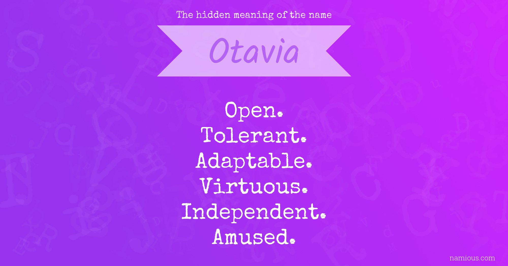 The hidden meaning of the name Otavia