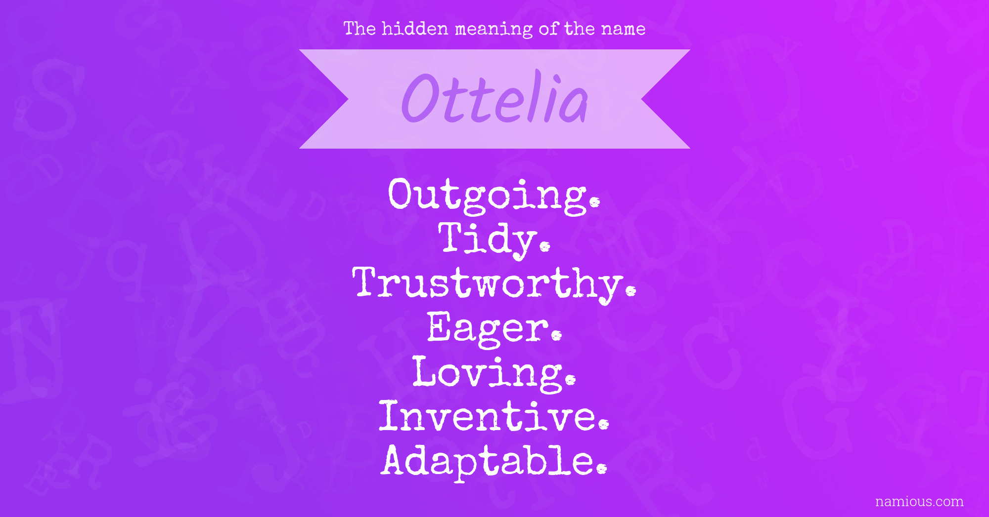 The hidden meaning of the name Ottelia