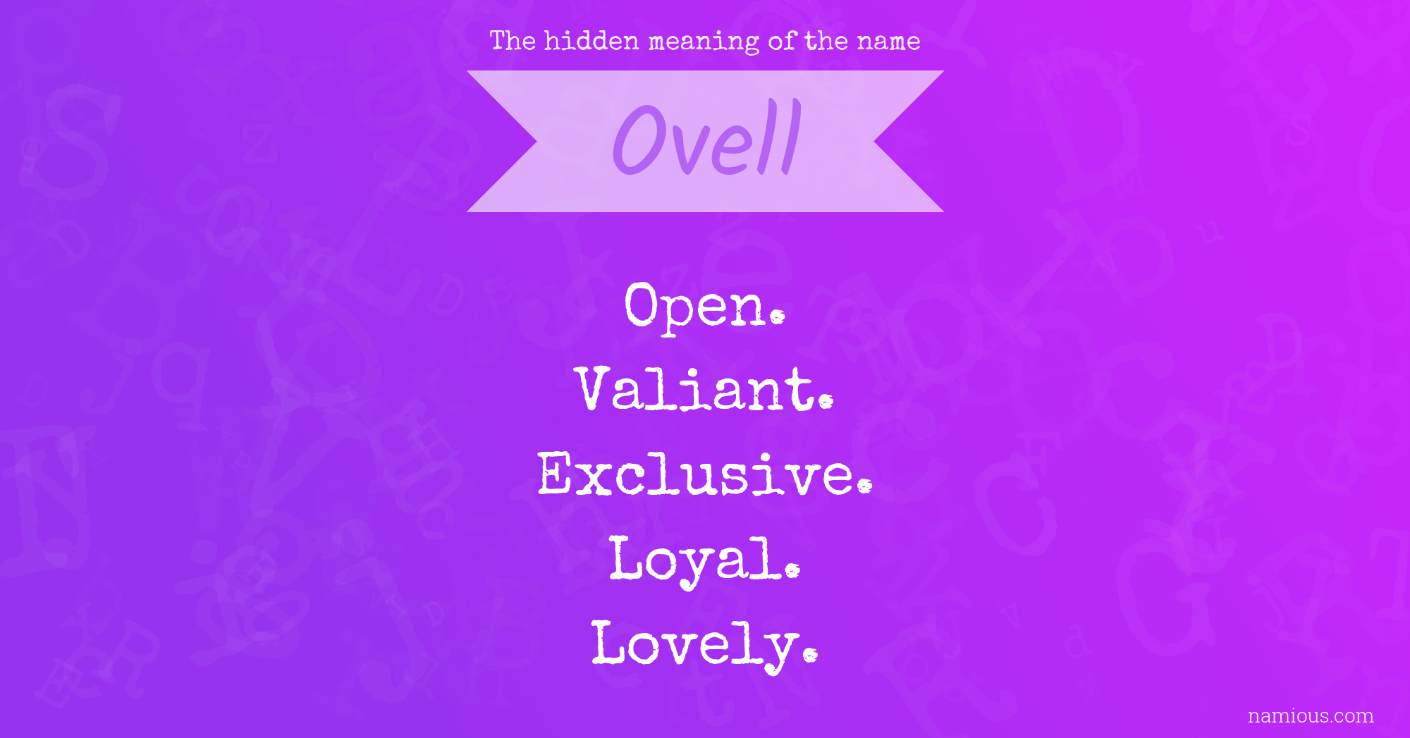 The hidden meaning of the name Ovell