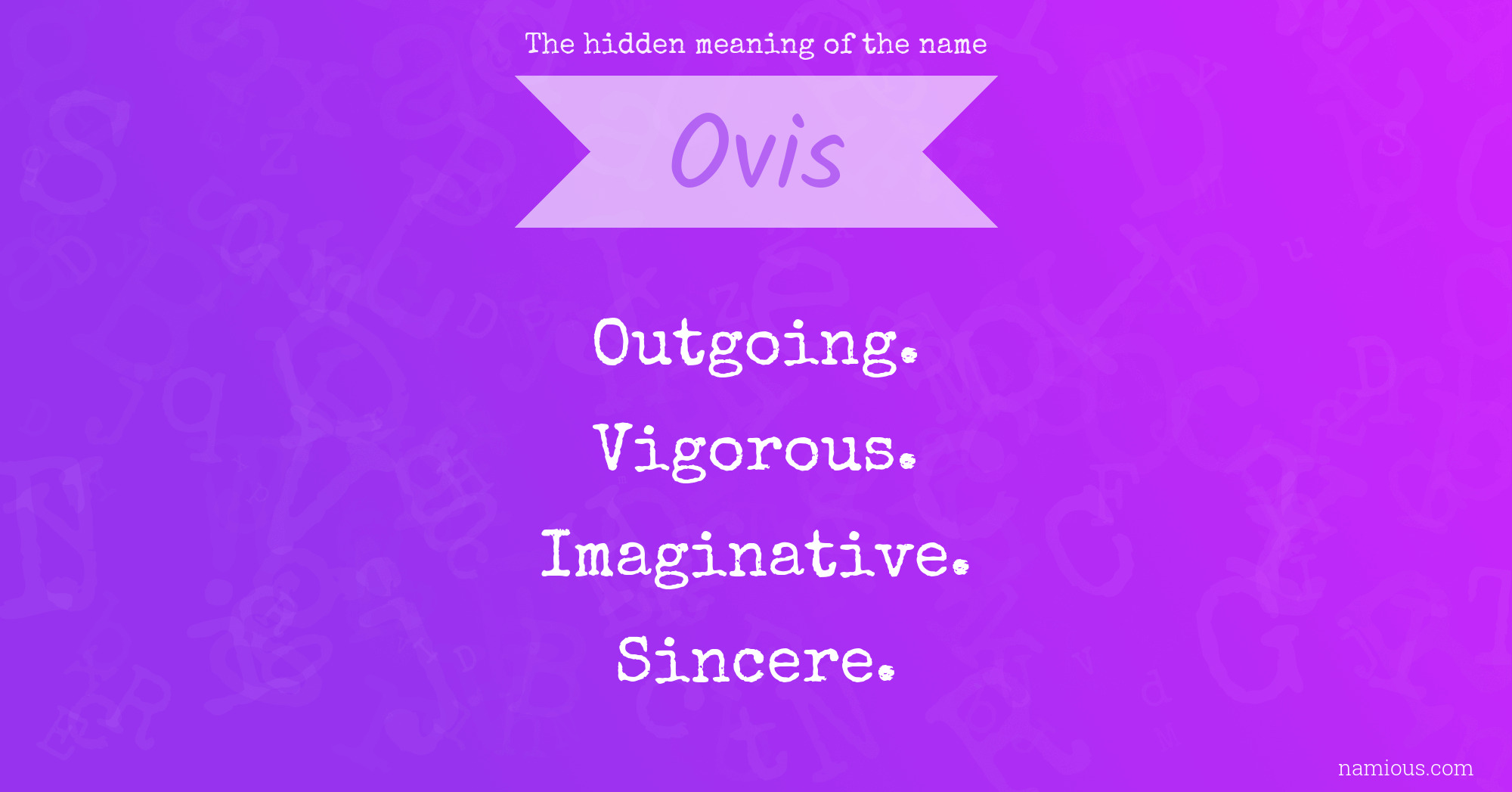 The hidden meaning of the name Ovis