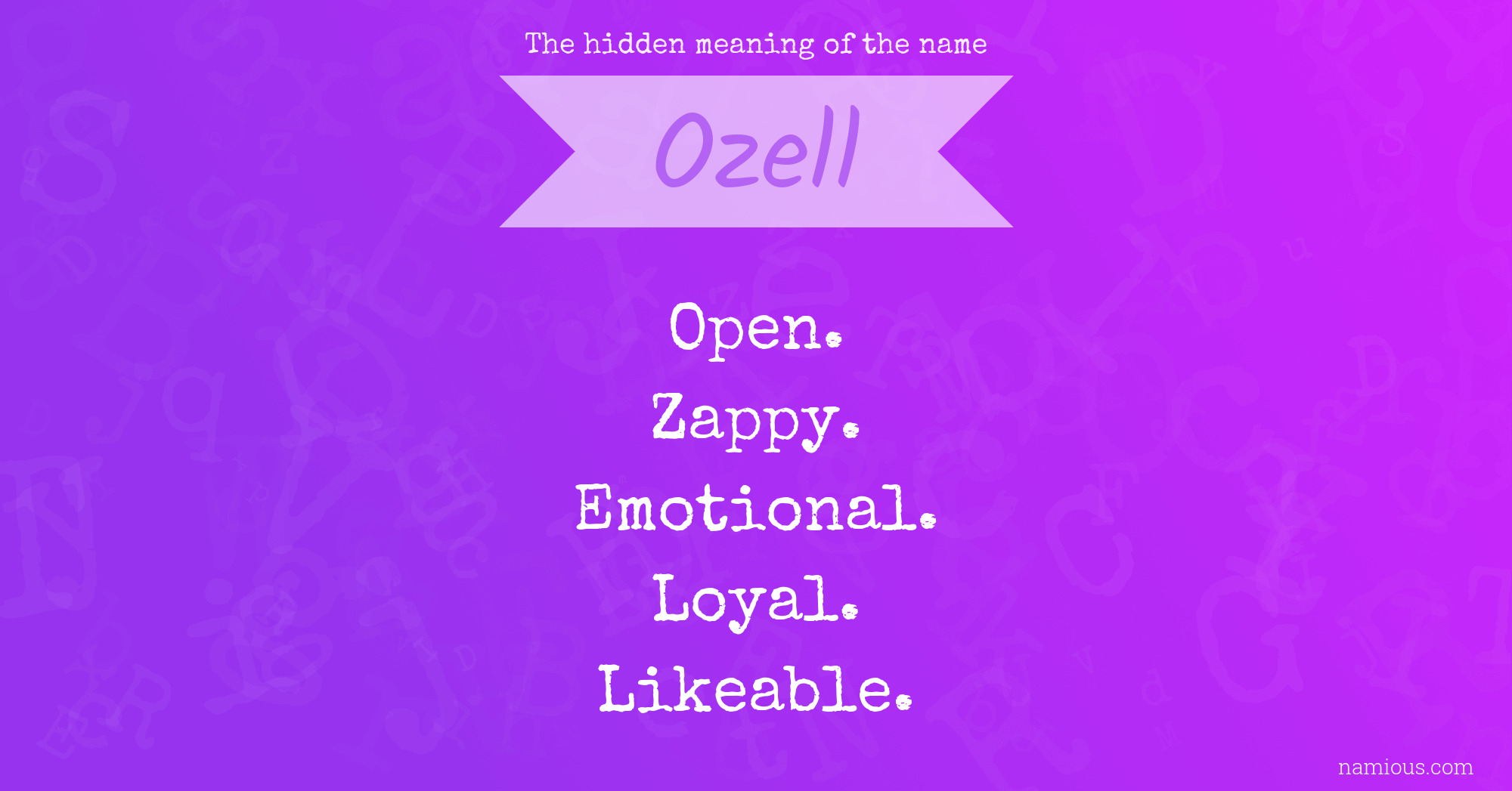 The hidden meaning of the name Ozell