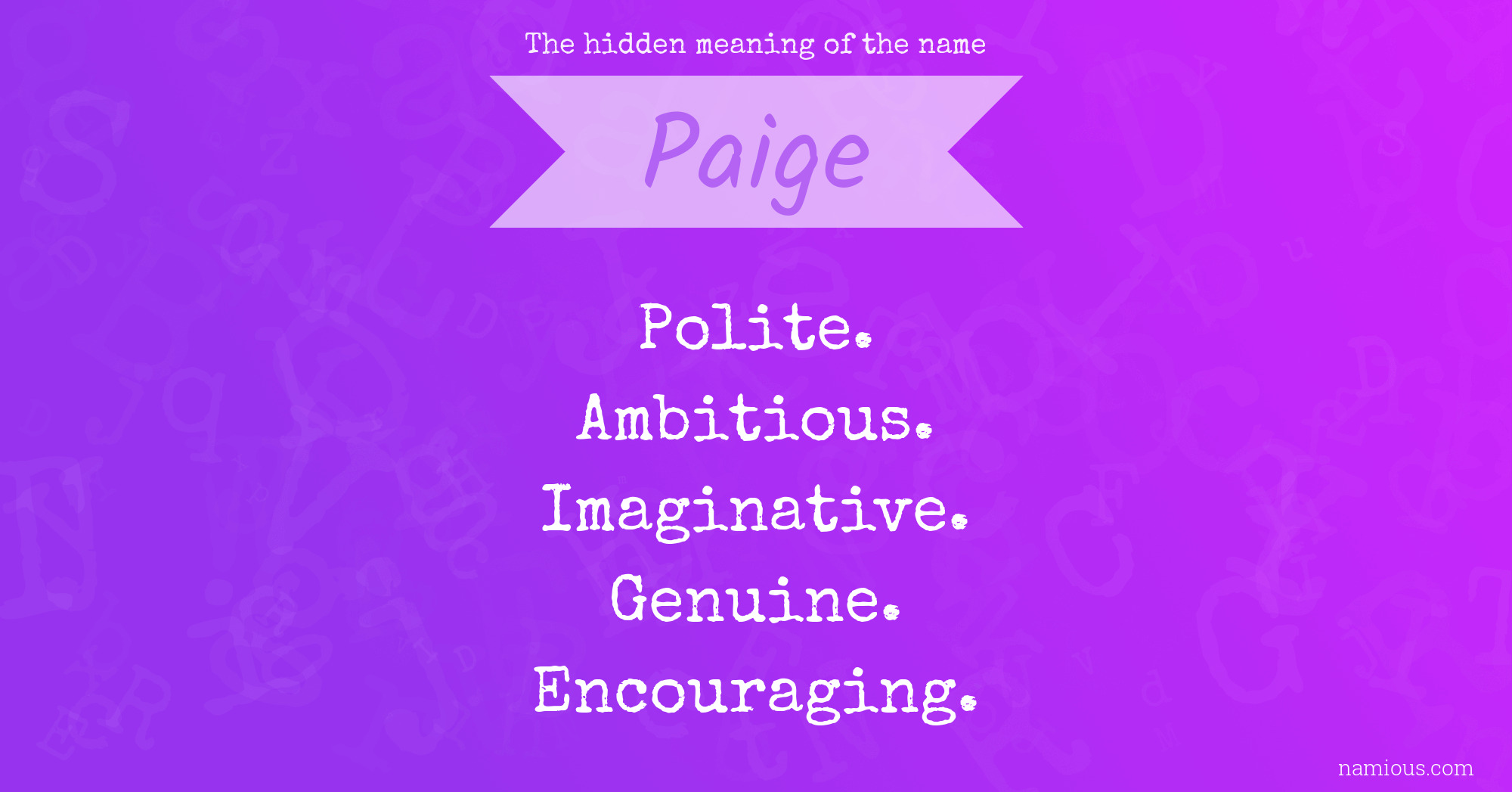 The hidden meaning of the name Paige