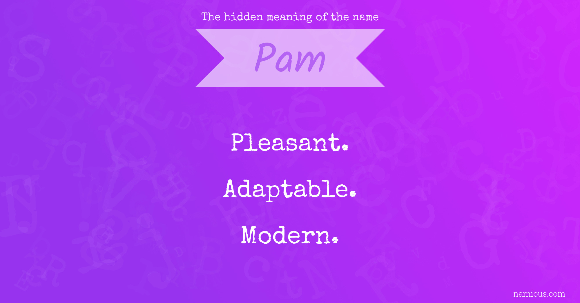 The hidden meaning of the name Pam