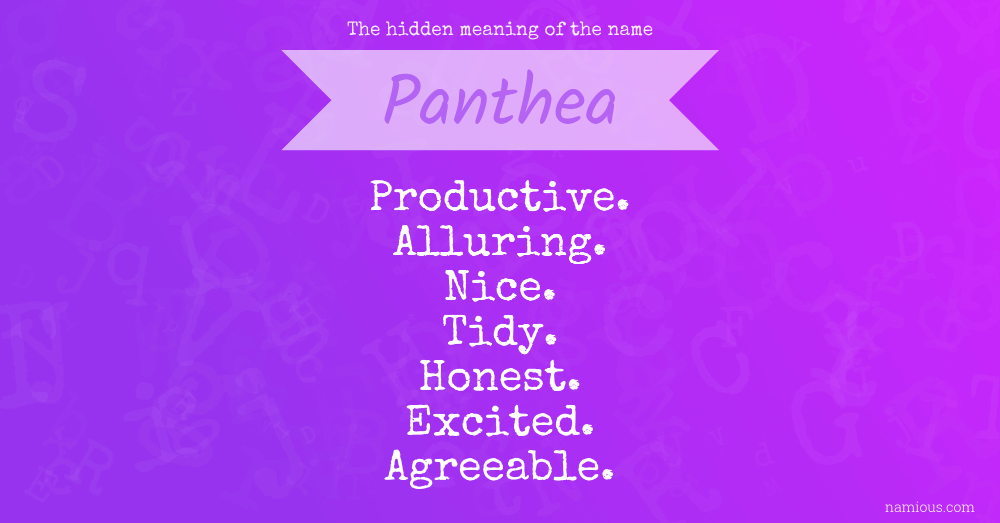 The hidden meaning of the name Panthea