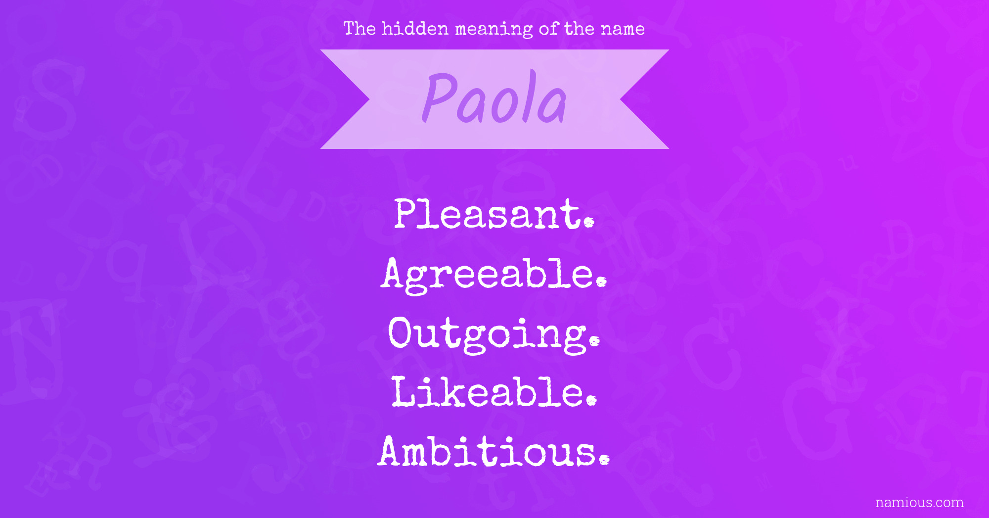 The hidden meaning of the name Paola