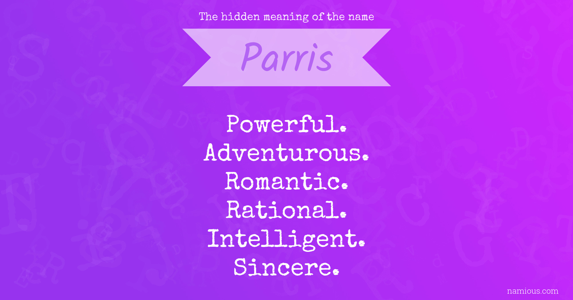 The hidden meaning of the name Parris