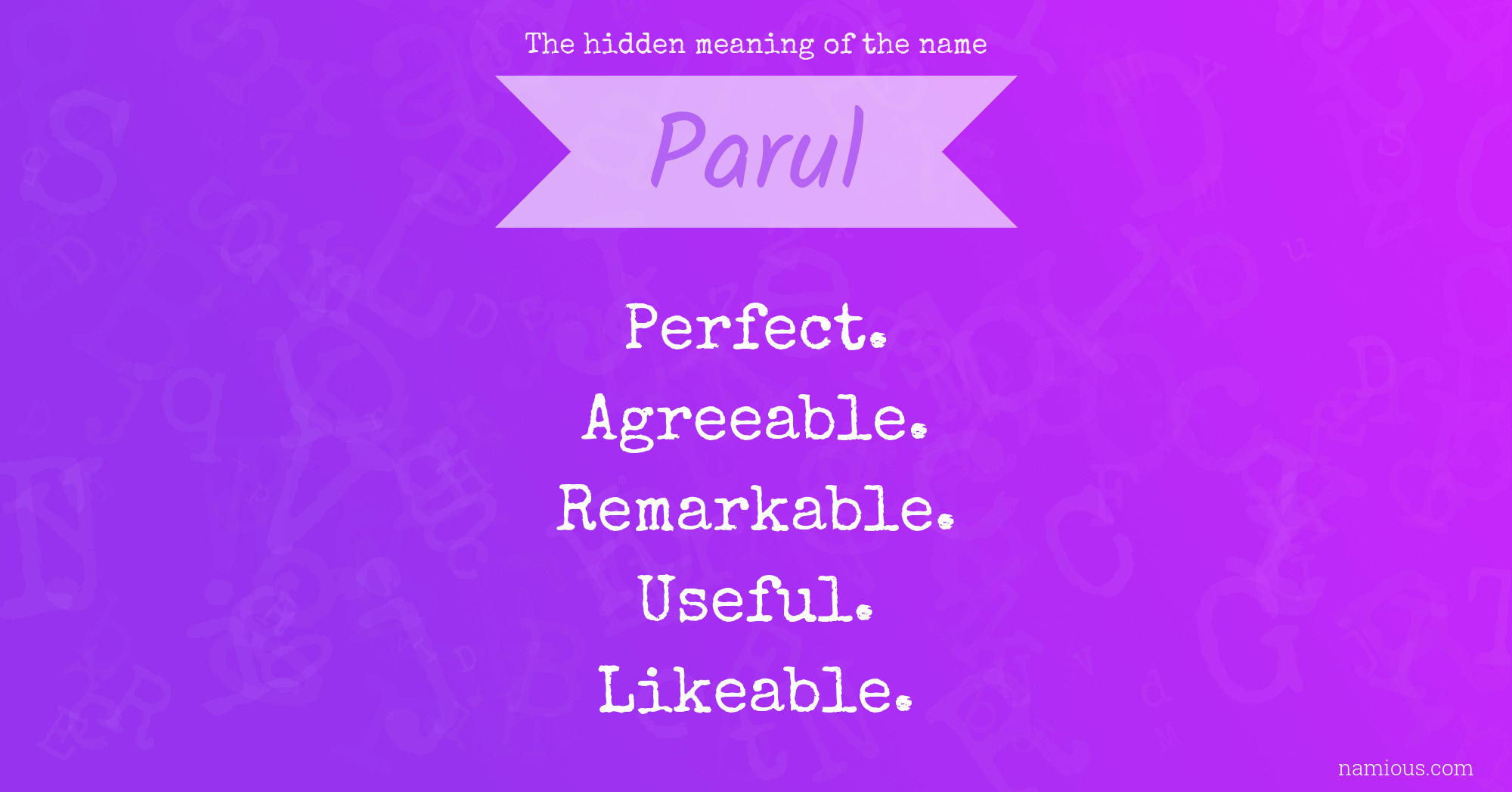 The hidden meaning of the name Parul