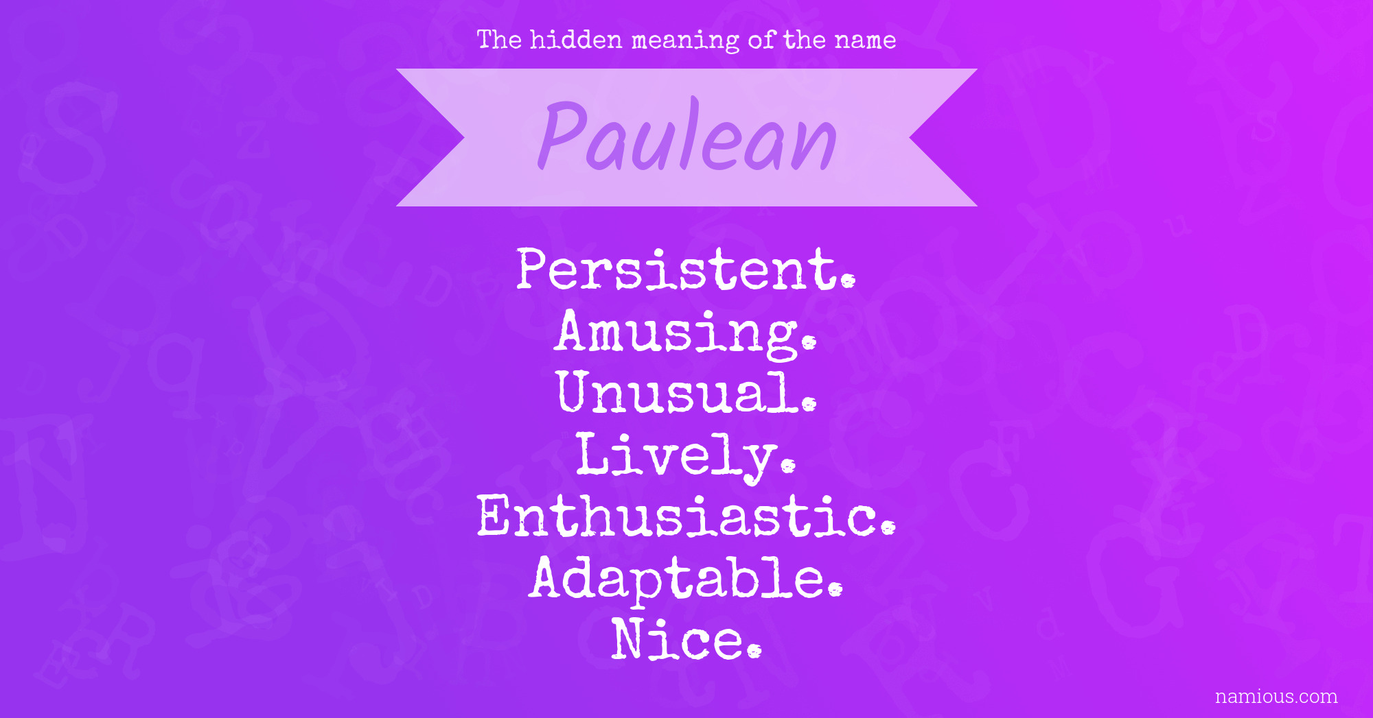 The hidden meaning of the name Paulean