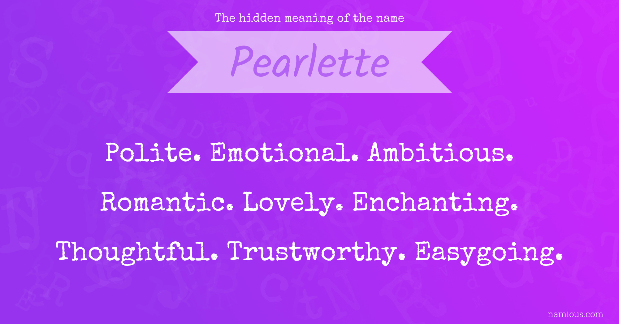 The hidden meaning of the name Pearlette