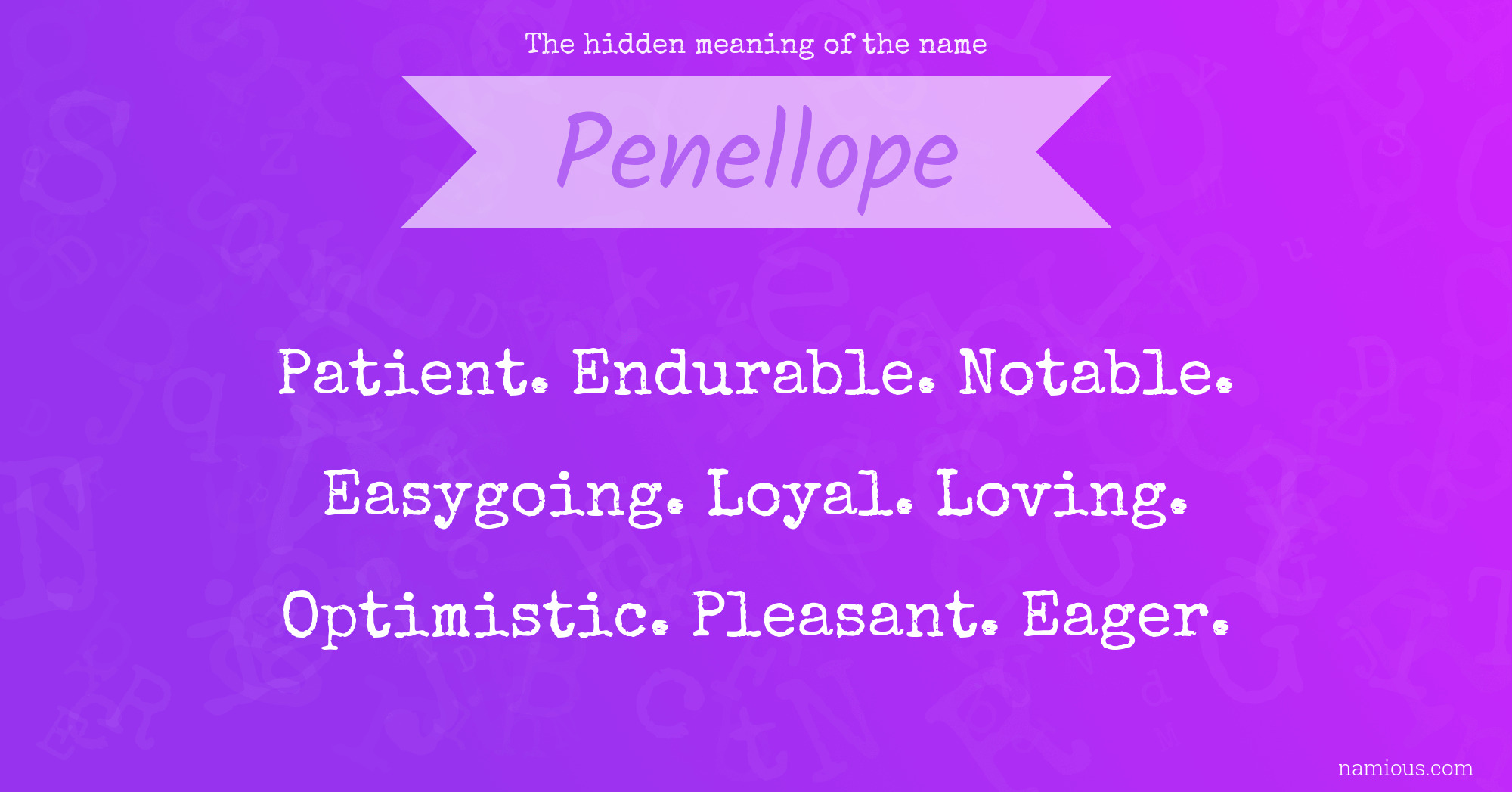 The hidden meaning of the name Penellope