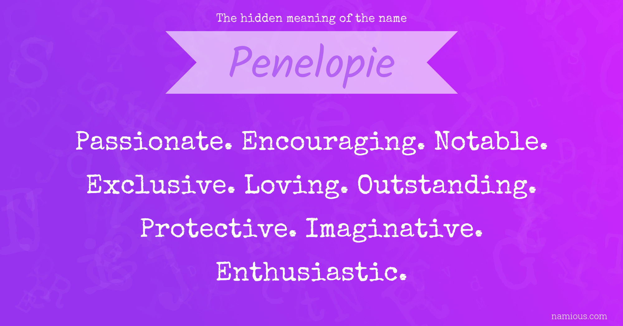 The hidden meaning of the name Penelopie