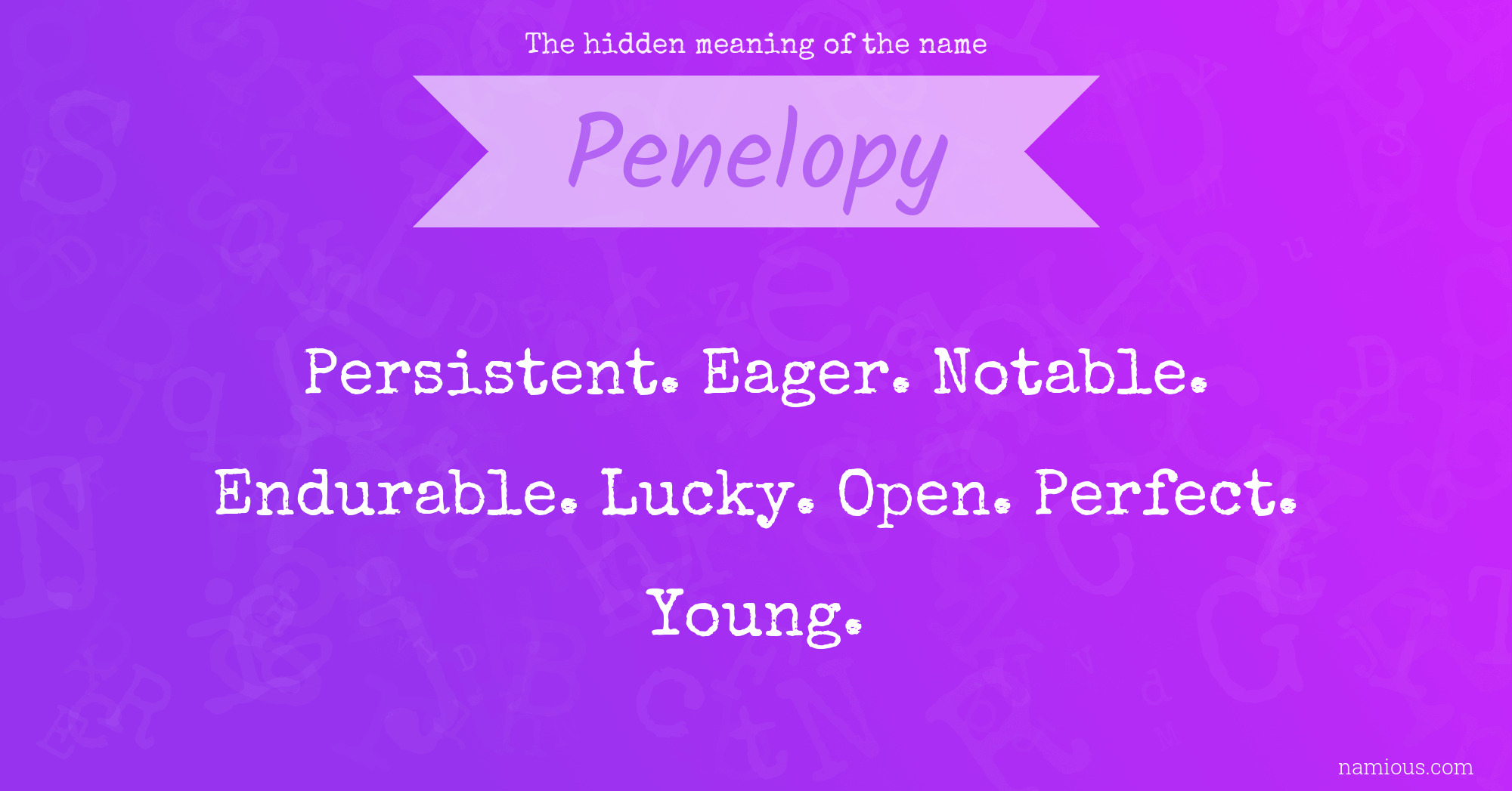 The hidden meaning of the name Penelopy