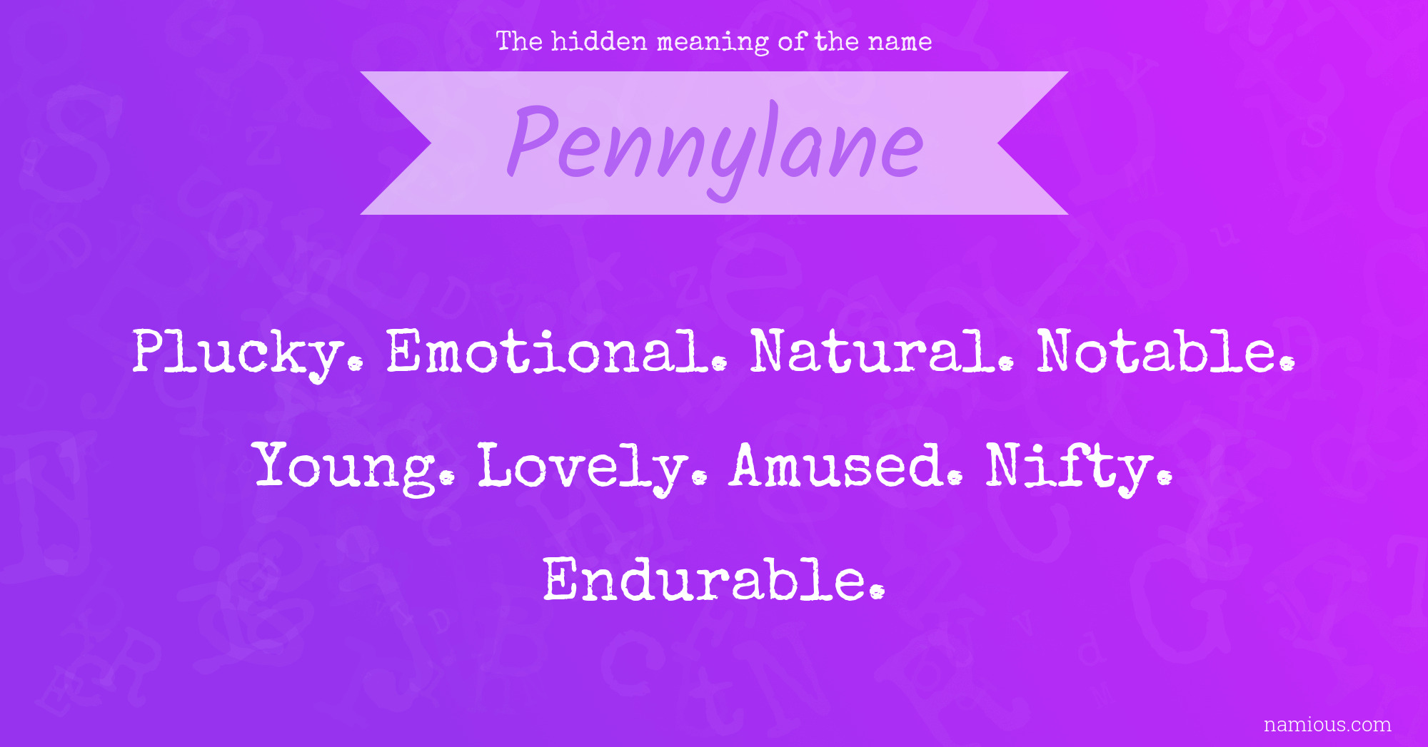 The hidden meaning of the name Pennylane