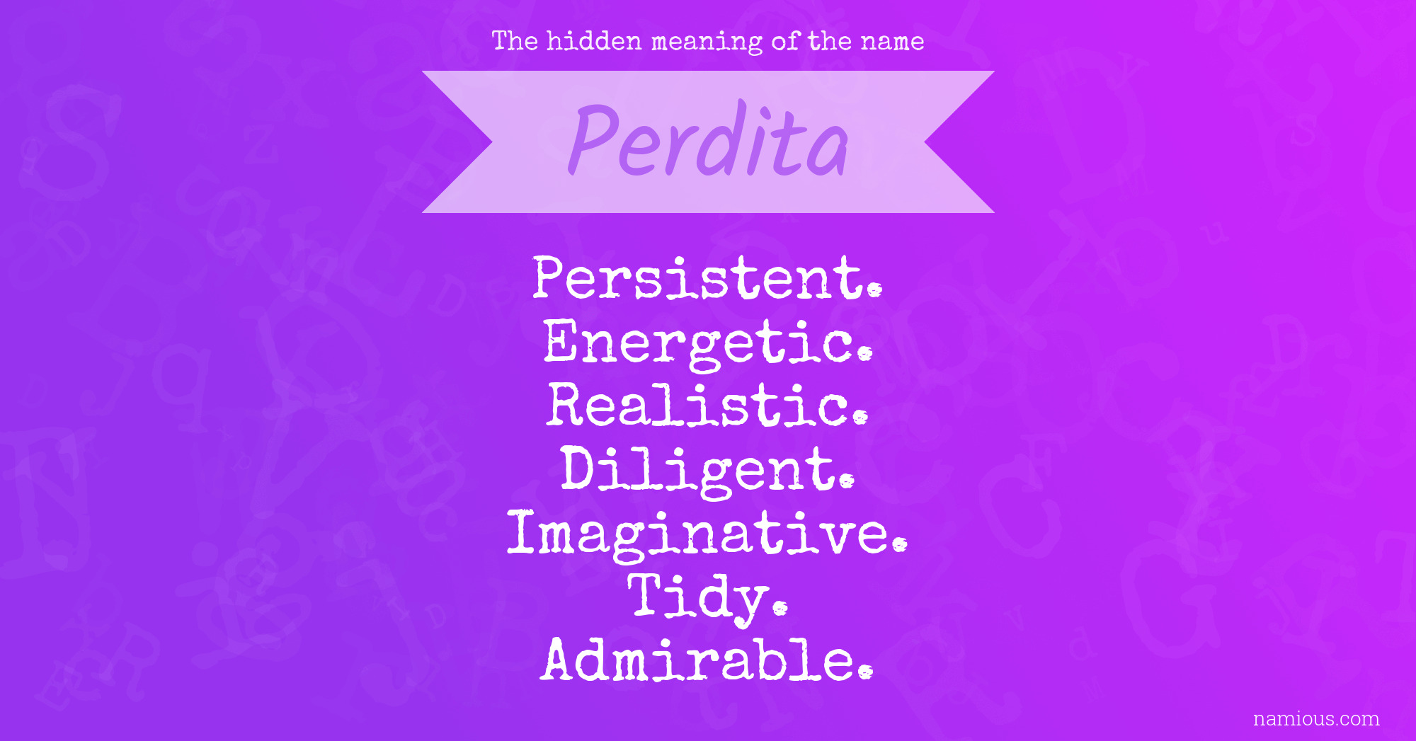 The hidden meaning of the name Perdita