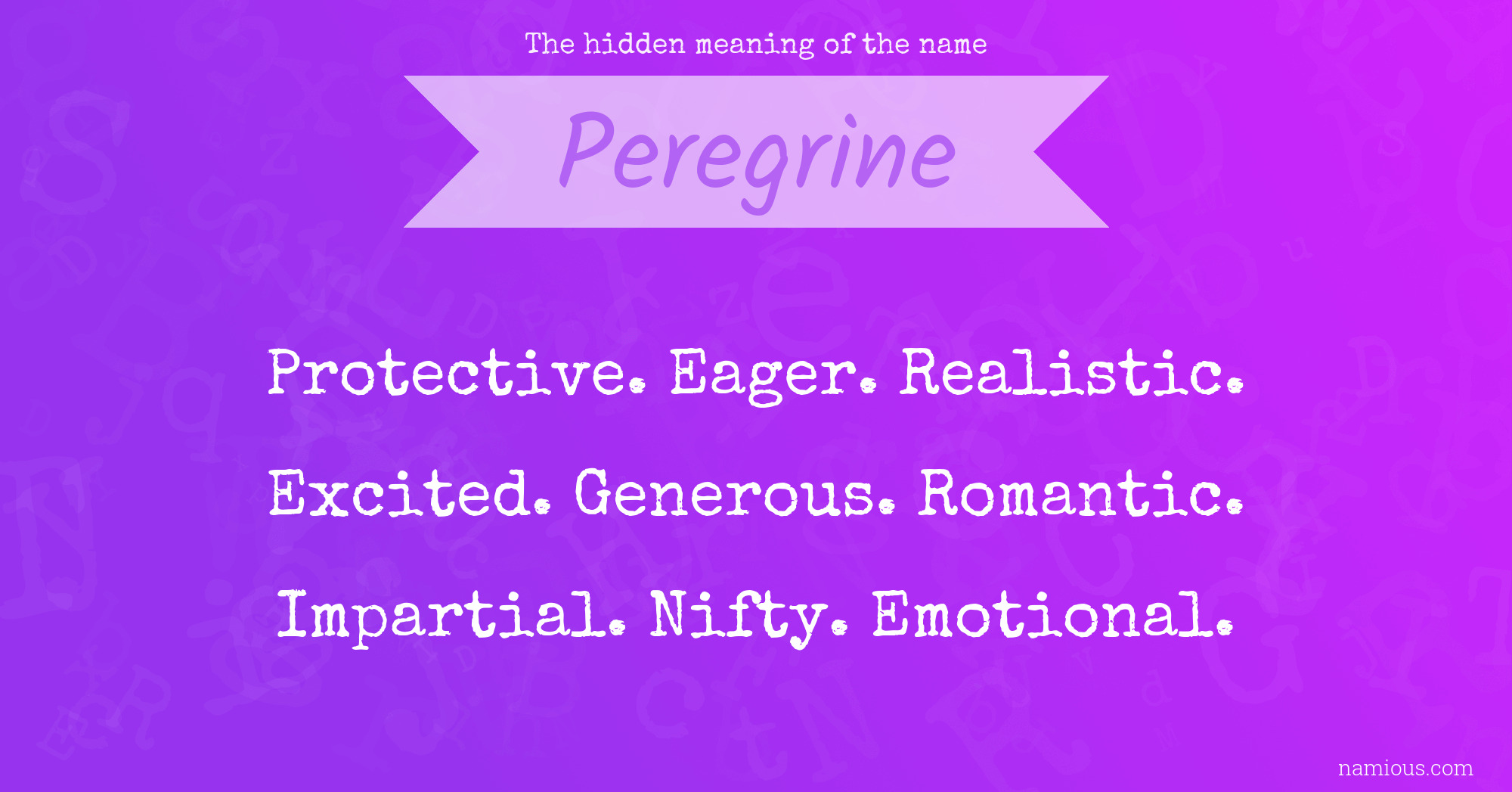 The hidden meaning of the name Peregrine