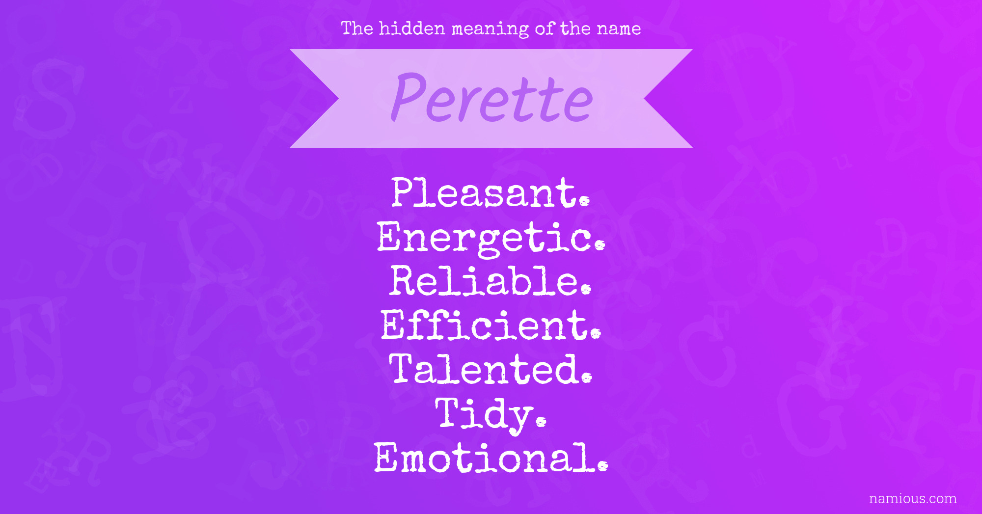 The hidden meaning of the name Perette