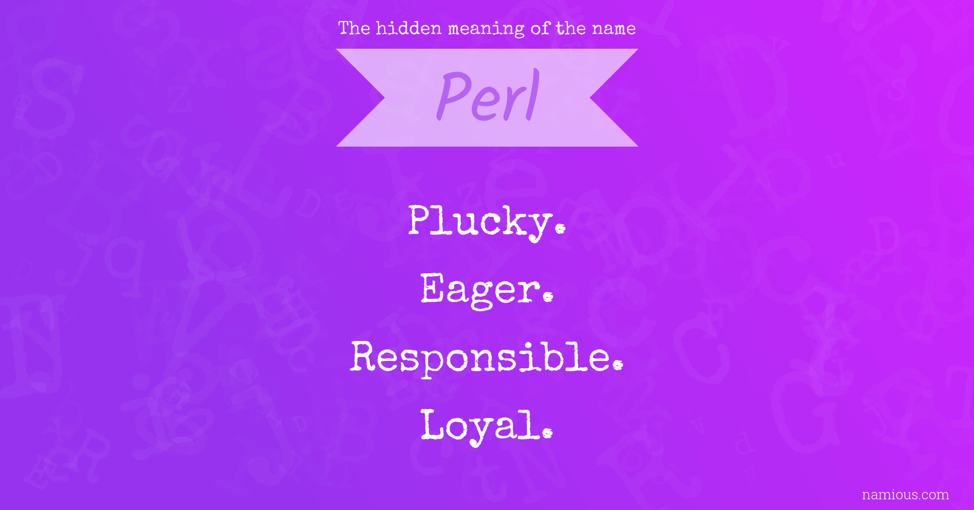 The hidden meaning of the name Perl