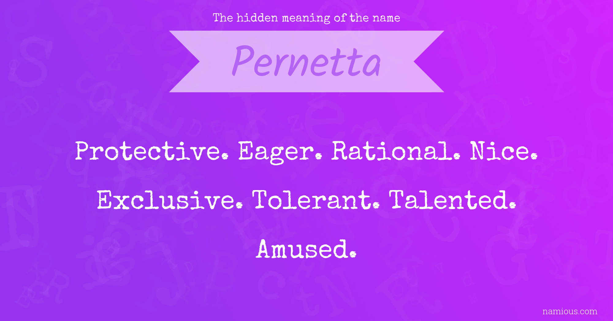 The hidden meaning of the name Pernetta