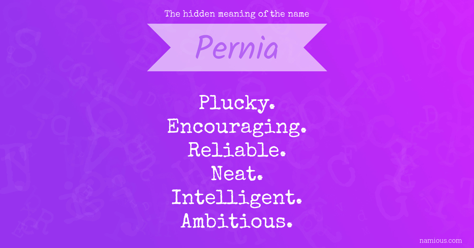 The hidden meaning of the name Pernia
