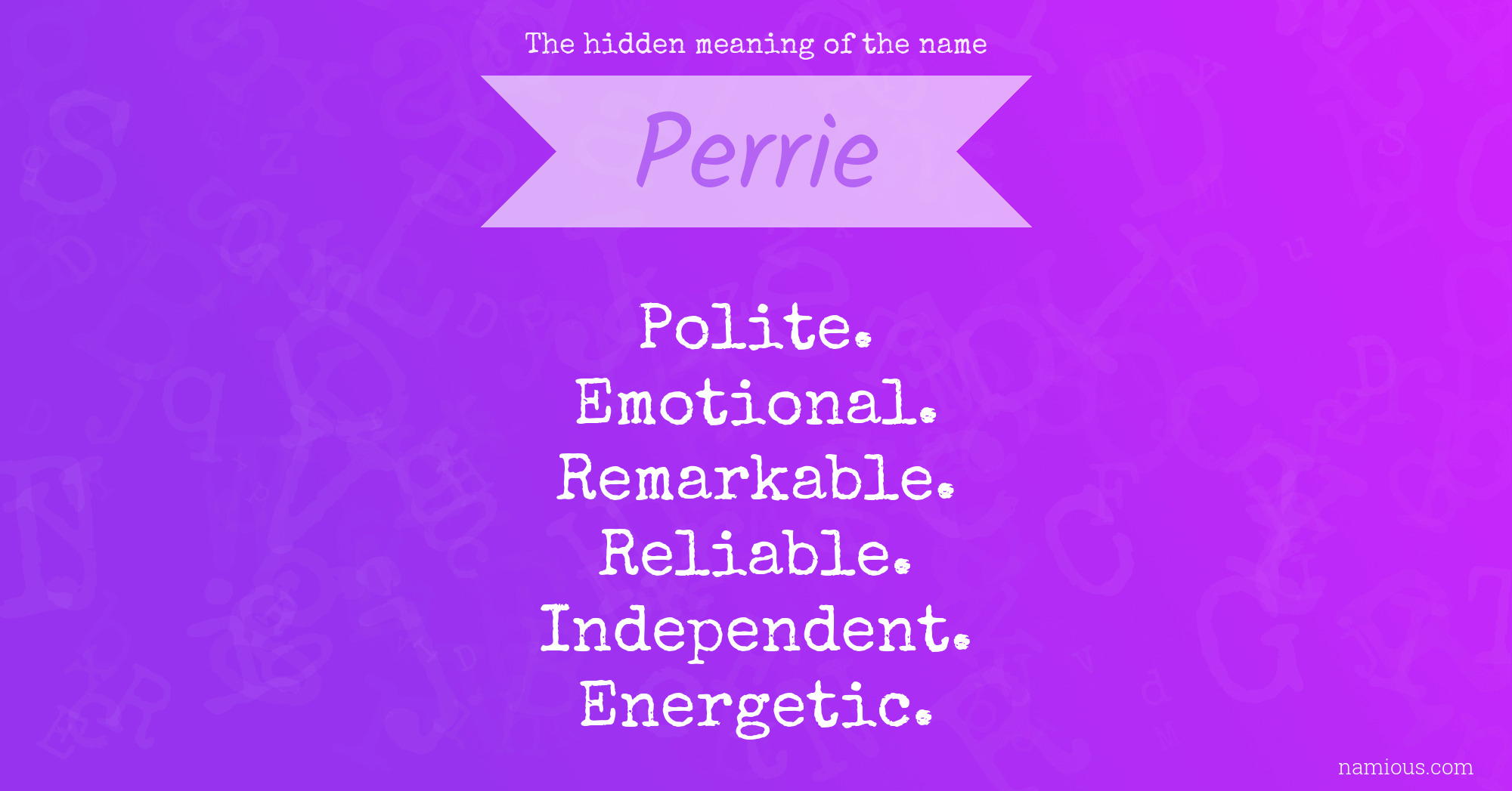 The hidden meaning of the name Perrie