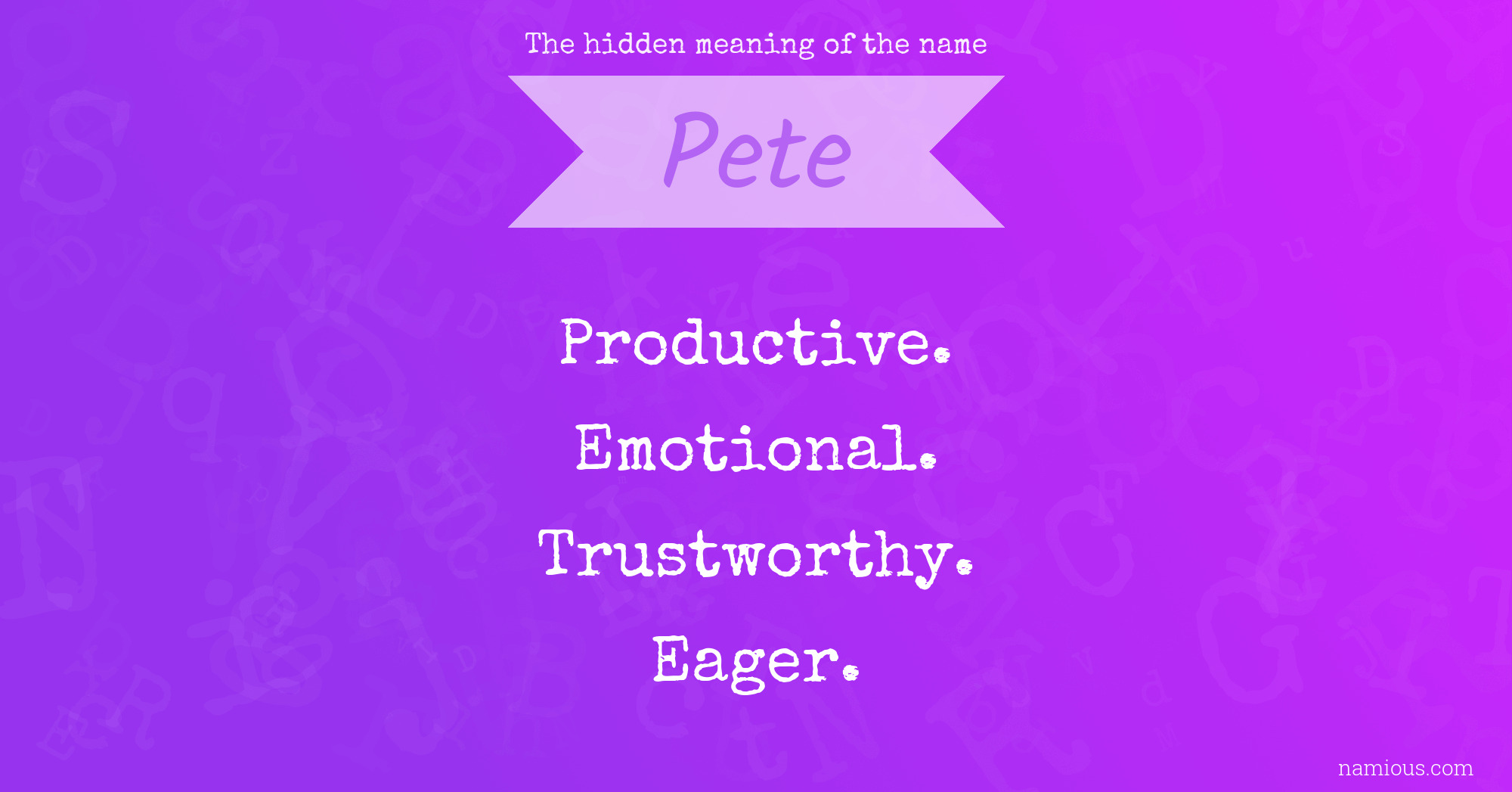 The hidden meaning of the name Pete