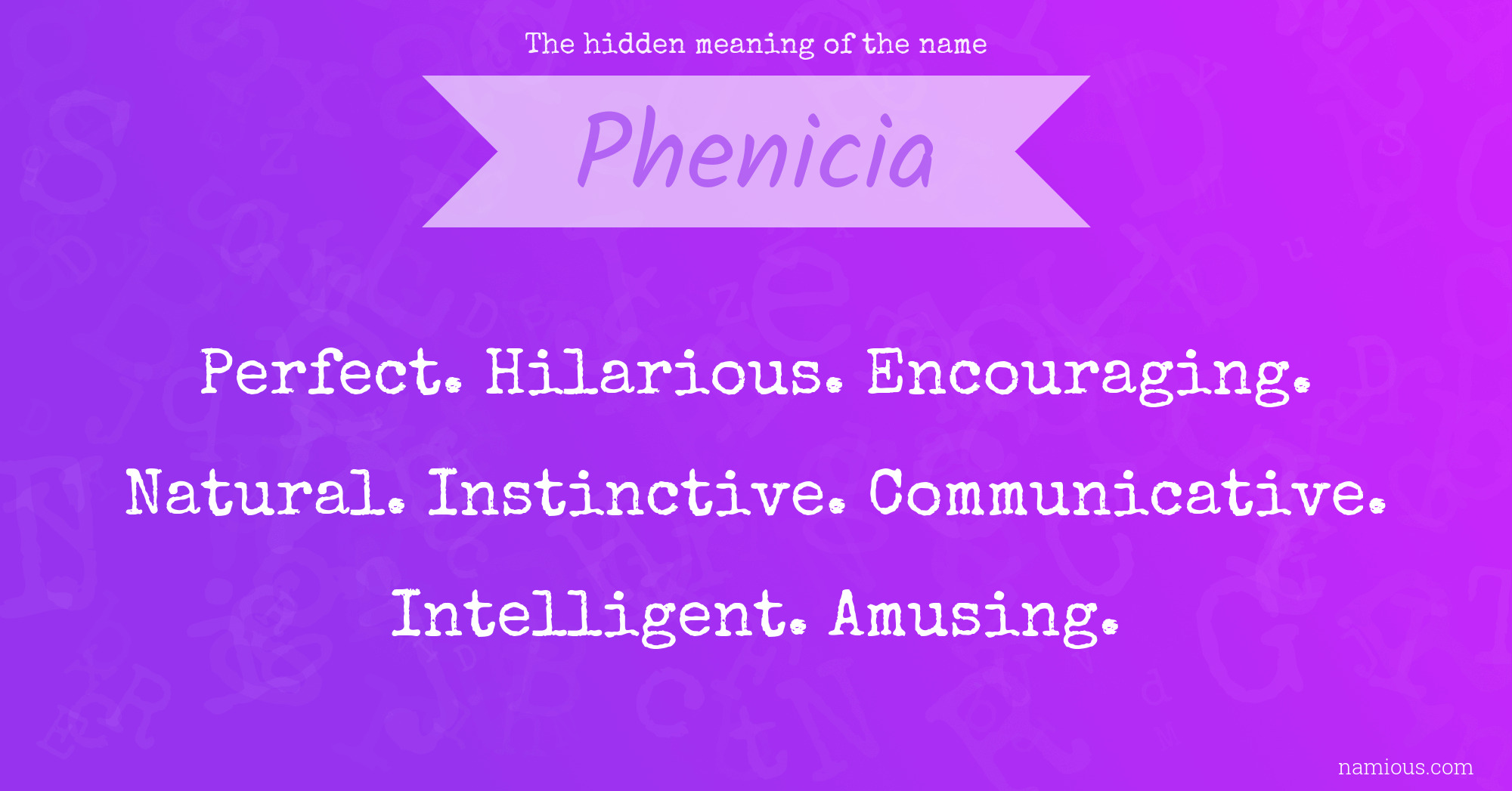 The hidden meaning of the name Phenicia