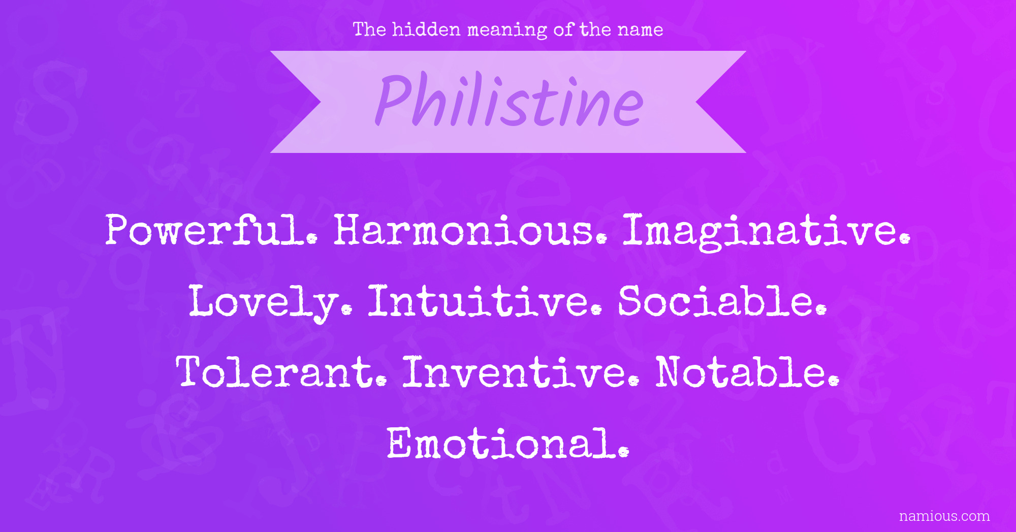 The hidden meaning of the name Philistine