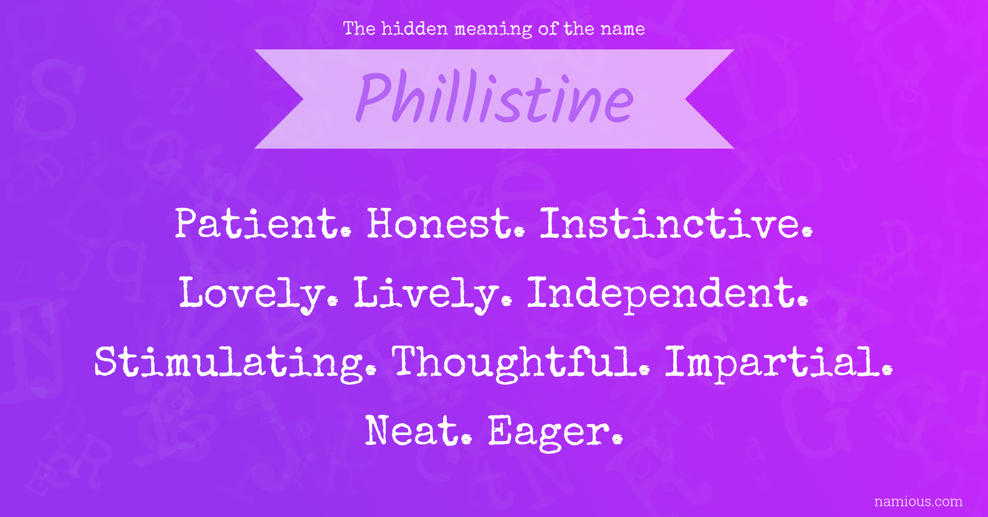 The hidden meaning of the name Phillistine